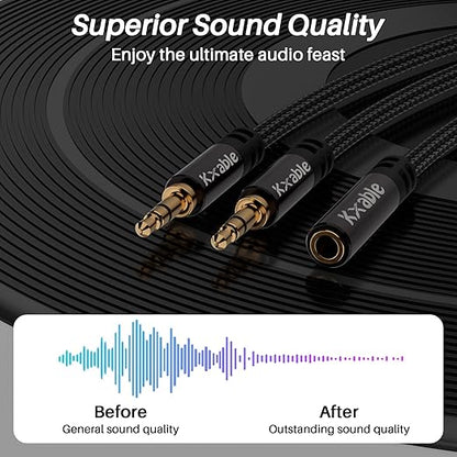 Kxable 1/8 Inch TRS Stereo Y Splitter Cable 1.5FT, 3.5mm Female to 2-Male - Image 6