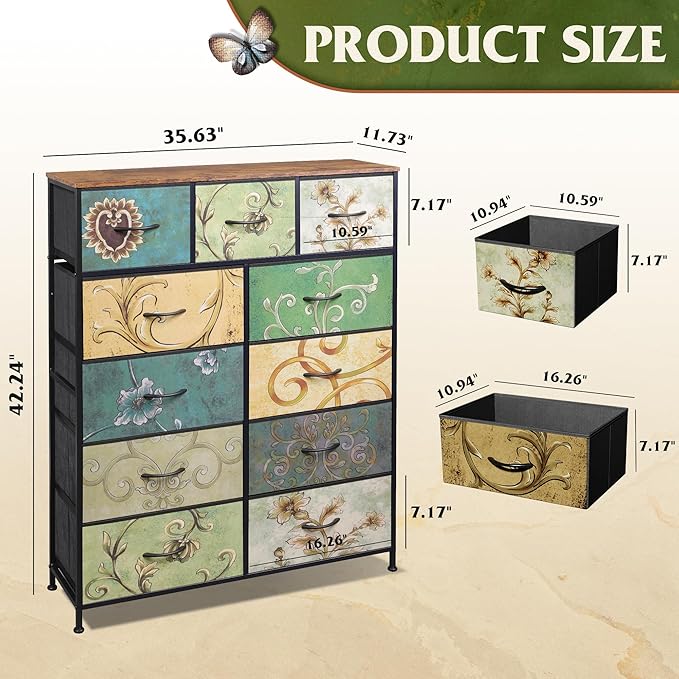 WLIVE Tall Dresser for Bedroom, Fabric Dresser Storage Tower, Chest of Drawers - Image 3
