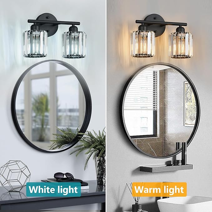 FDPBY Modern 2 Light Crystal Vanity Light, Compatible - Image 2