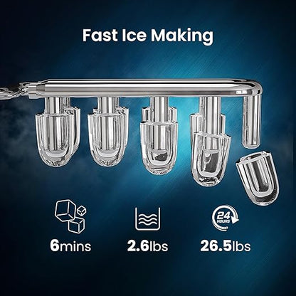 Antarctic Star Pro-Grade Countertop Ice Maker, 9 Cubes in 6 Mins, Self-Cleaning - Image 3
