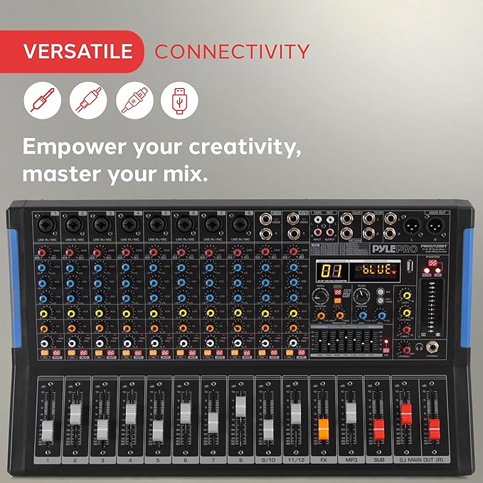 PYLE 12-Channel Bluetooth Studio Audio Mixer - Image 5