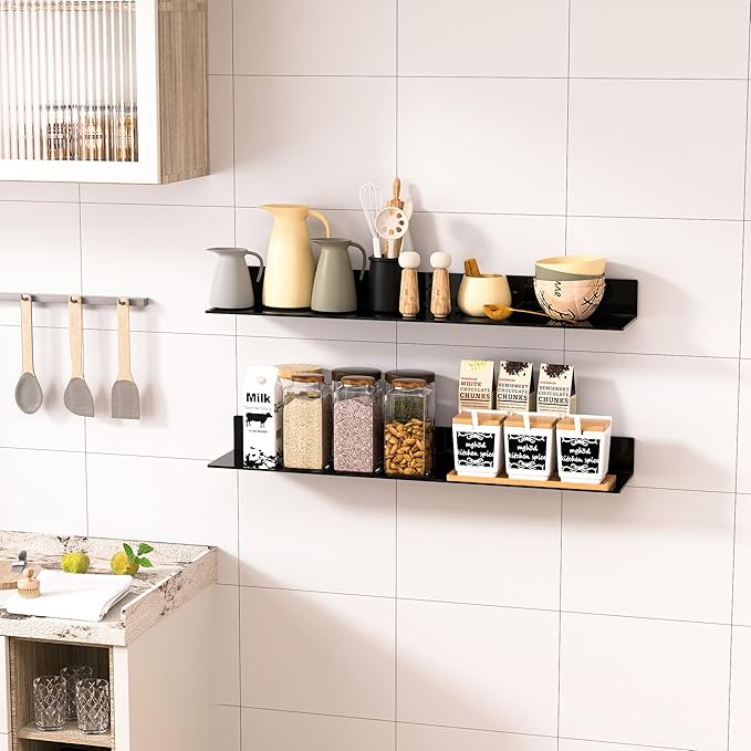 30 Inches Acrylic Long Wall Shelf Set of 2, 2 Pack - Image 2
