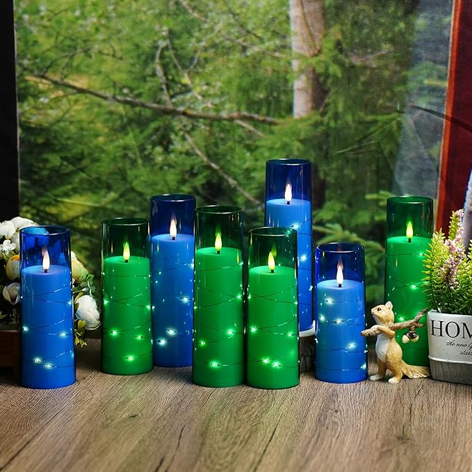 Flameless Candles with Embedded Star String, Battery Operated LED Pillar - Image 3