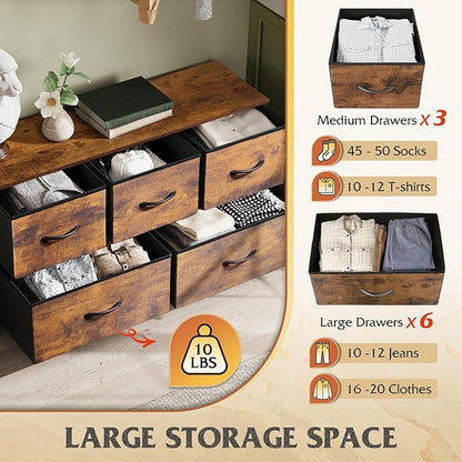 WLIVE Dresser for Bedroom with 5 Drawers, Wide Chest of Drawers, Fabric Dresser - Image 4