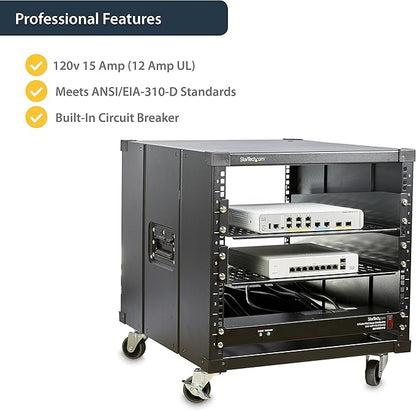 StarTech.com 8 Outlet Horizontal 1U Rack Mount PDU Power Strip - Image 5