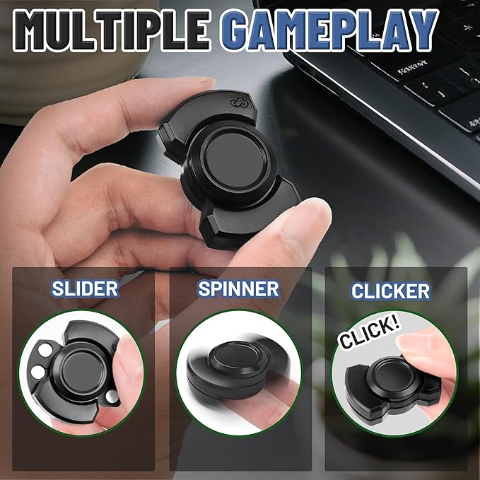 Valentines Day Gifts for Him, 3-in-1 Fidget Spinner Toy for Adult Metal Slider - Image 3