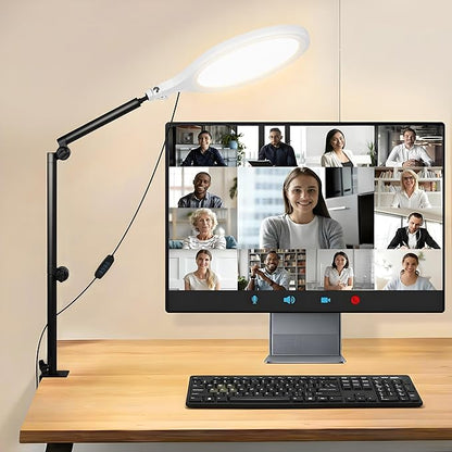 Desk Ring Light, 360°Rotate & Flexible Height Full-Screen Overhead Ringlight by GSYXERGILES