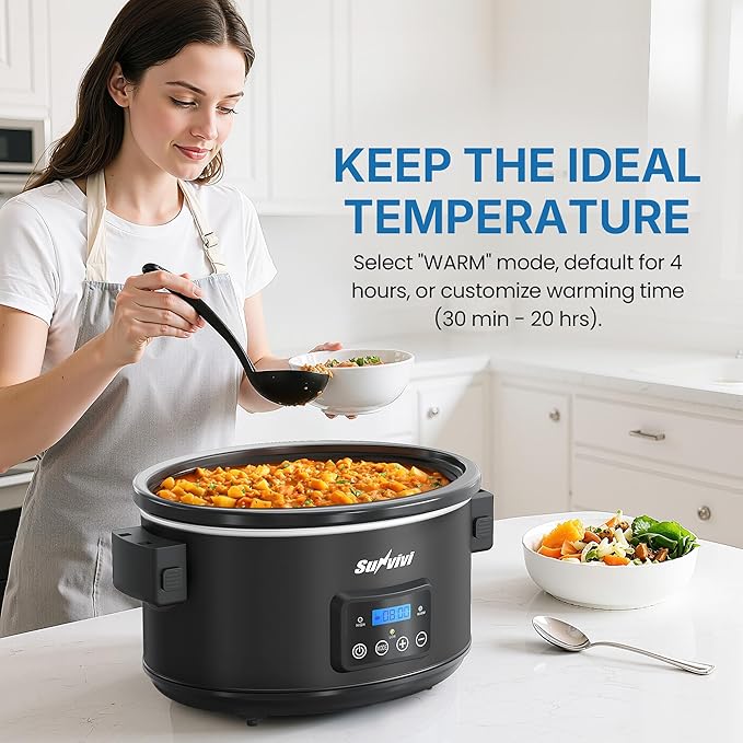 Programmable Slow Cooker with Locking Lid, Portable Multi-Cooker - Image 4