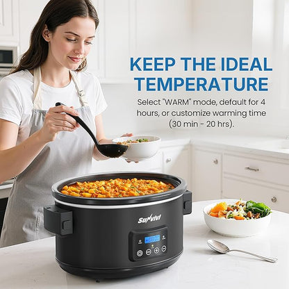 Programmable Slow Cooker with Locking Lid, Portable Multi-Cooker - Image 4