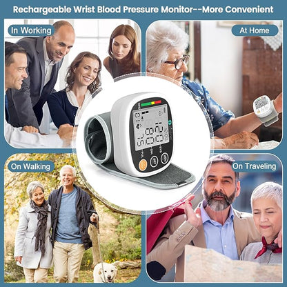 Wrist Blood Pressure Monitor for Home Use, Rechargeable Bp Machine Automatic - Image 4