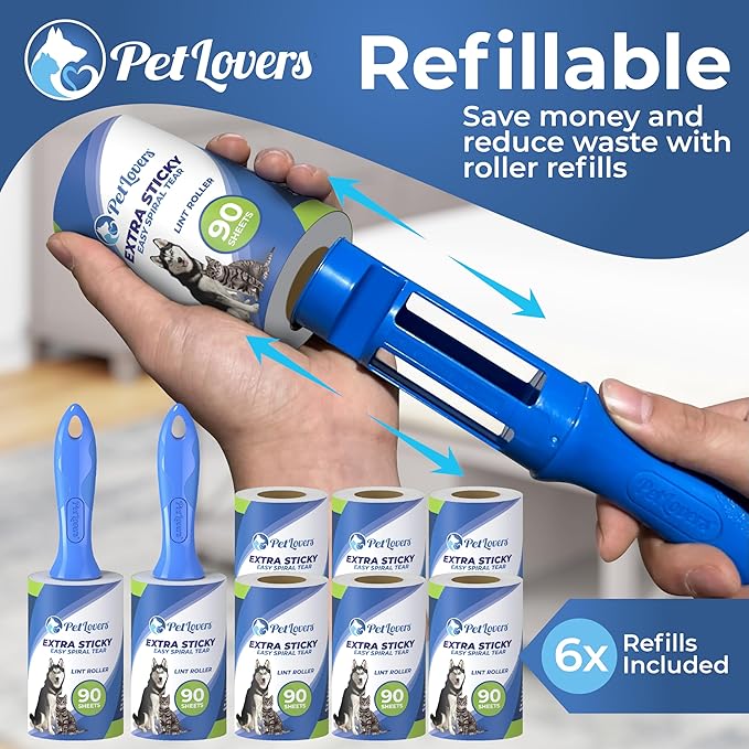 PetLovers Extra Sticky Lint Roller Mega Value Set 720 Sheets - Image 4