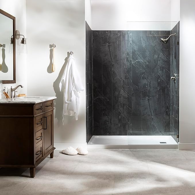Palisade 78in x 60in x 36in Waterproof Vinyl Shower Surround Kit - Image 3