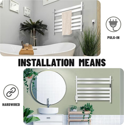 K&KALONZO Towel Warmer for Bathroom, Wall-Mounted 6-Bar Heated Towel Rack - Image 4