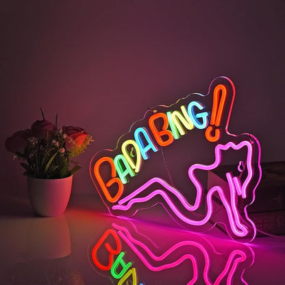 ZODZ Bada Bing Neon Sign for Wall Décor Sopranos Merch Girls Dimmable LED Neon - Image 3