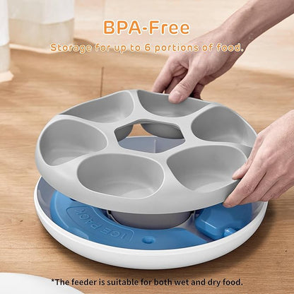 iPettie Donut Frost 6 Meal Cordless Automatic Pet Feeder, Dry & Wet Food - Image 6