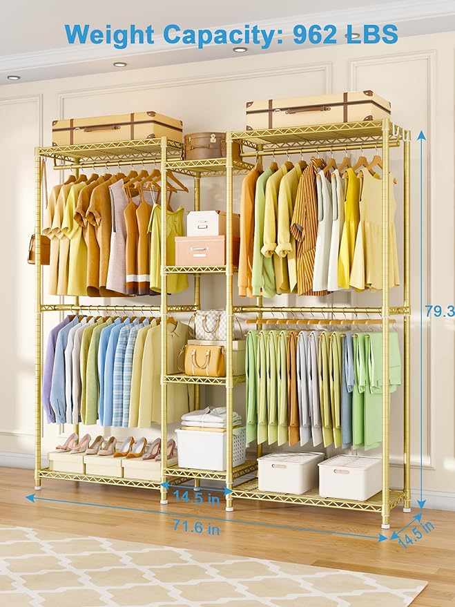 Ulif E4 Clothes Rack, Heavy-Duty Garment Rack, Metal Freestanding Clothing - Image 3