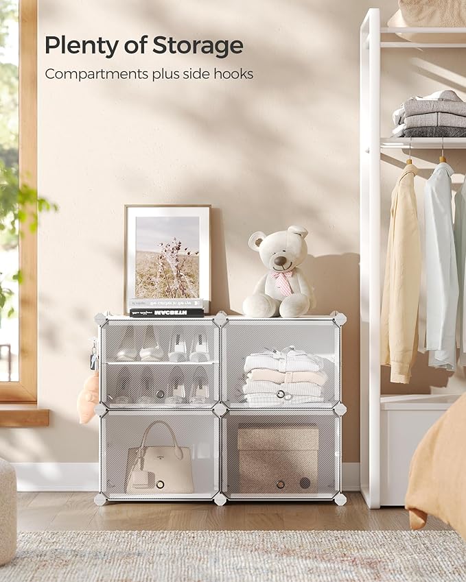 SONGMICS Shoe Rack Organizer, 4-Tier Shoe Storage Cabinet - Image 4