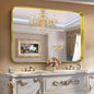 CIRCUMI Gold Bathroom Mirror, Rounded Corner, Tempered Glass, Large Mirror by CIRCUMIMirror