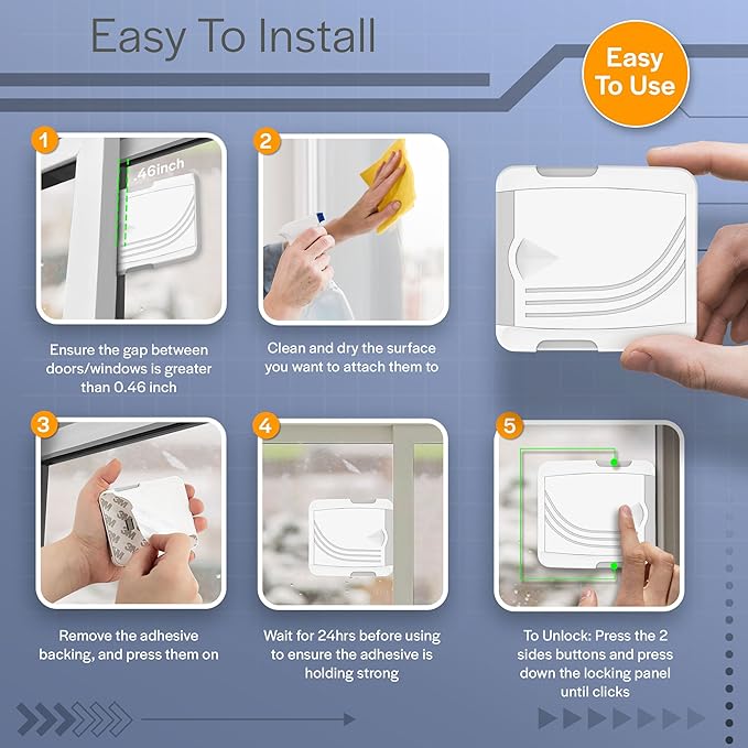 Todays Kids 2 Pack Sliding Door Lock - Image 3