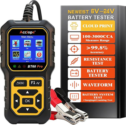 Acclope BT60 Pro Car Battery Tester, Digital Analyzer by Acclope