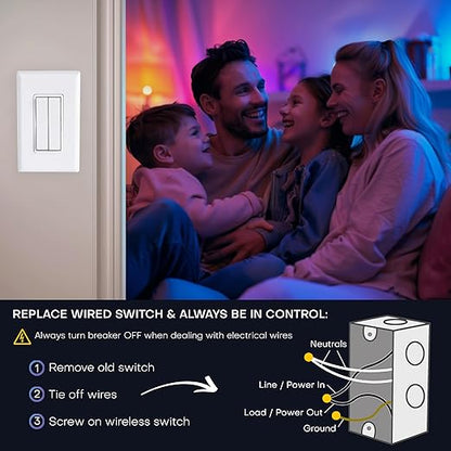 RunLessWire Click for Philips Hue – Battery-Free Wireless Smart Light Switch - Image 7