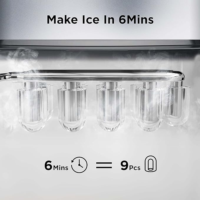 Silonn Ice Makers Countertop, 9 Cubes Ready in 6 Mins, Self-Cleaning Ice Machine - Image 3