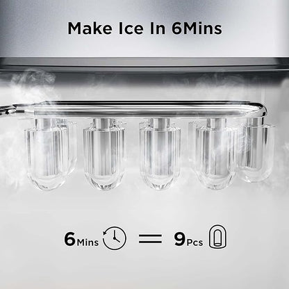 Silonn Ice Makers Countertop, 9 Cubes Ready in 6 Mins, Self-Cleaning Ice Machine - Image 3