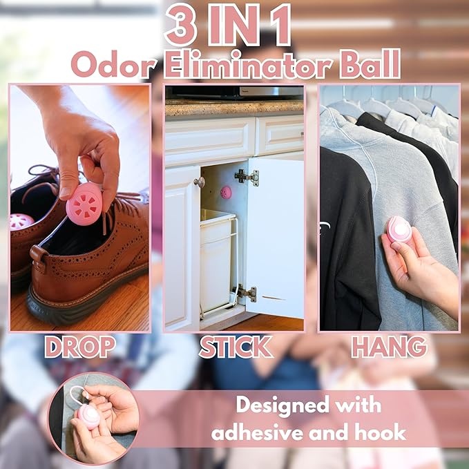 Air Jungles Shoe Deodorizer Balls 6 Ct, Honey Peach Scent, Odor Remover Balls - Image 7