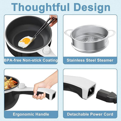 Dezin Hot Pot Electric with Steamer Upgraded, Non-Stick Sauté Pan, Rapid - Image 9