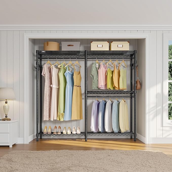 VIPEK V4C Garment Rack with Cover, Heavy Duty Portable Closet Adjustable Metal - Image 3