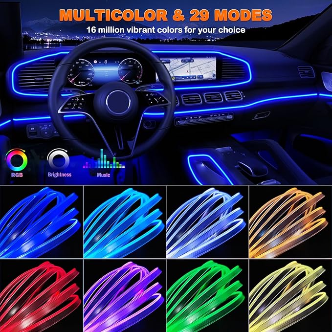 Jushope Interior Car LED Strip Lights - Image 2