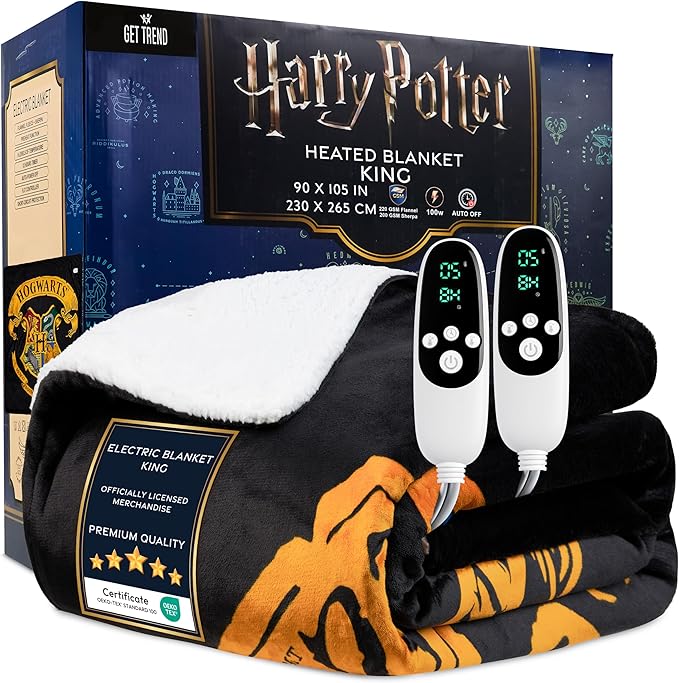Harry Potter Gifts Heated Blanket Electric, King Size Luxurious Soft Fleece by GetTrend