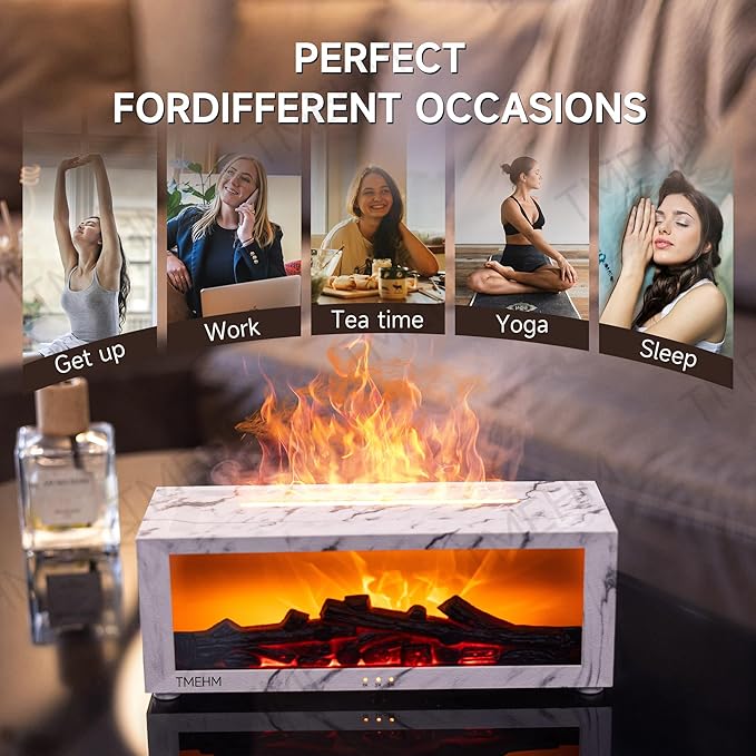 Fireplace Flame Air Diffuser Humidifier, 7 Colors Aromatherapy Essential Oil - Image 7