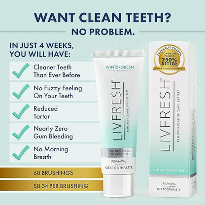LIVFRESH Toothpaste Gel, Clinically Proven to Remove Plaque 250% Better - Image 6