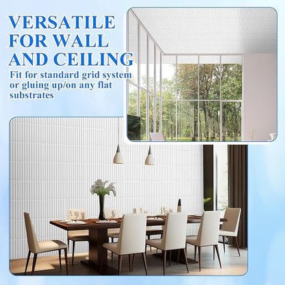 Nuanchu 32 Pcs 3D Slat Wall Panels 12 x 12 Inch PVC Fluted Textured Panel - Image 6