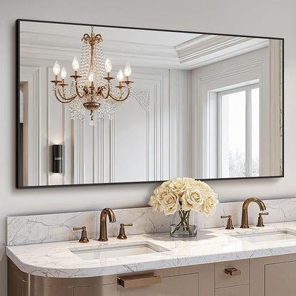 Bathroom Vanity Mirror for Wall, HD Shatterproof Glass, Hangs Horizontally or by TRAHOME