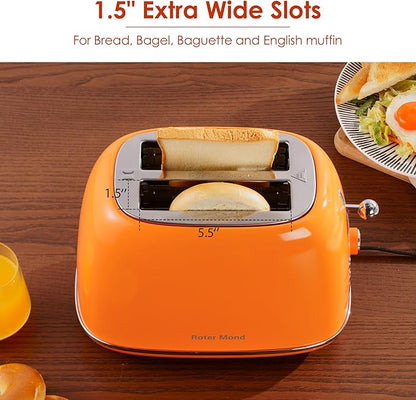 Roter Mond 2 Slice Toaster Retro Stainless Steel - Image 4