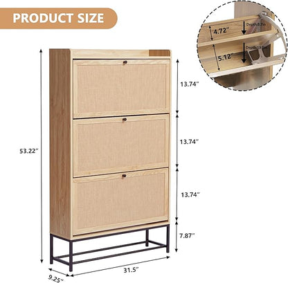 AVZEAR Narrow Shoe Storage Cabinet - Image 2