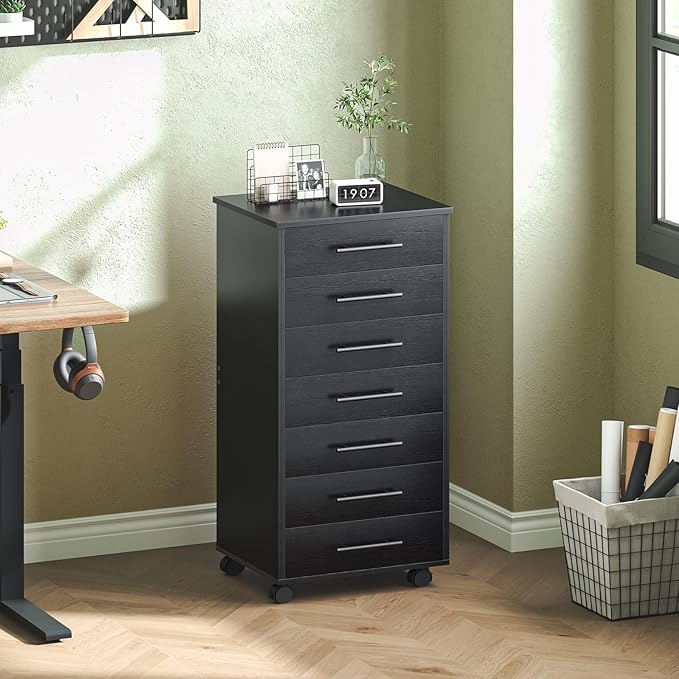 HOOBRO 7-Drawer File Cabinet, Wooden Office Cabinet - Image 8