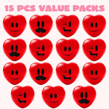 JOYIN 15 PCS Valentines Day Heart Shaped Stress Relief 3“ Balls - Image 2
