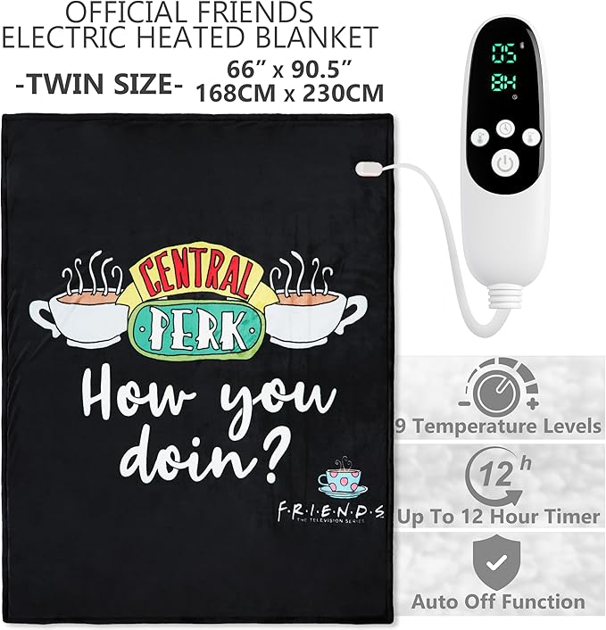 Friends TV Show Heated Blanket Electric, Twin Size Luxurious Fleece Weighted - Image 2