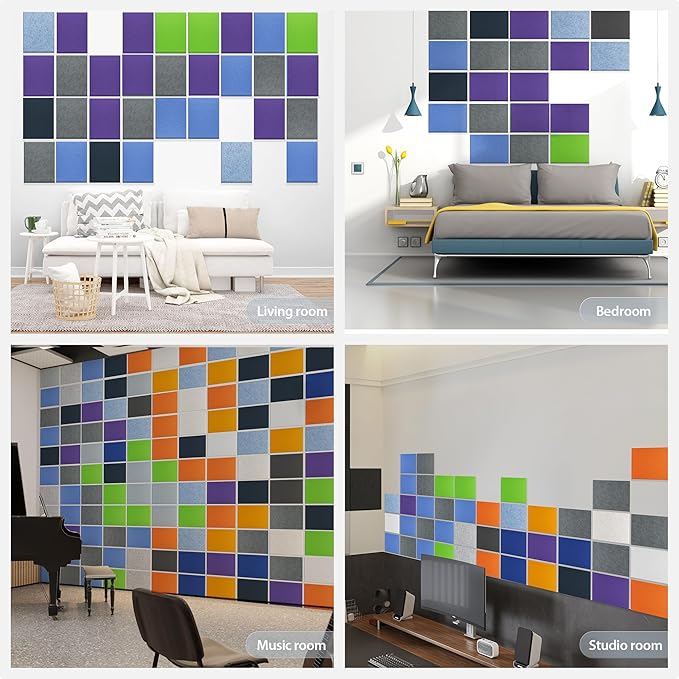 Amantech 12 Pack Acoustic Panels Self Adhesive Sound Proof Foam, High Density - Image 7