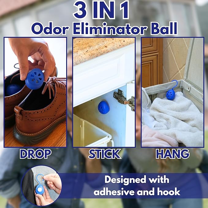 Air Jungles Shoe Deodorizer Balls 6 Ct, Ocean Scent, Odor Remover Balls - Image 4