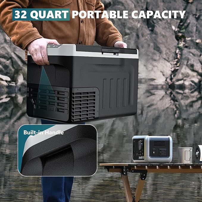 EUHOMY 12 Volt Refrigerator, 32QT 12V Cooler, Compressor Electric Cooler -4℉~68℉ - Image 4