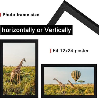 TKYGU 12x24 Picture Frame Set of 3, Wooden Frame 12x24 Wall Gallery Poster - Image 2