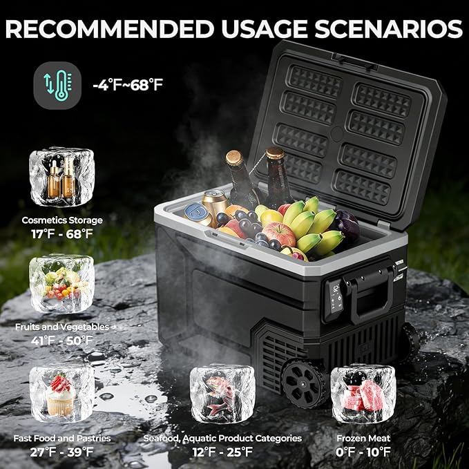 12V Portable Refrigerator, 68 Quart Dual-Voltage 12V/24V DC Car Cooler - Image 3