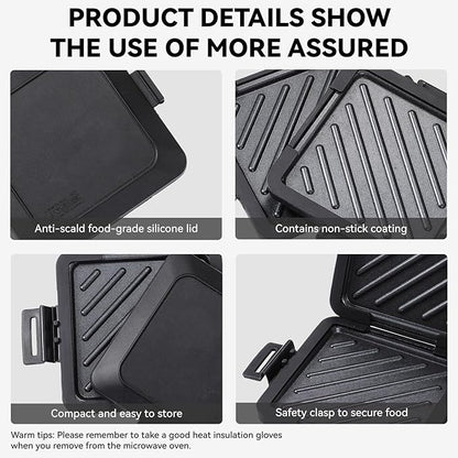 Microwave Toastie Sandwich Maker, Nonstick Plate Panini Maker, Versatile - Image 5