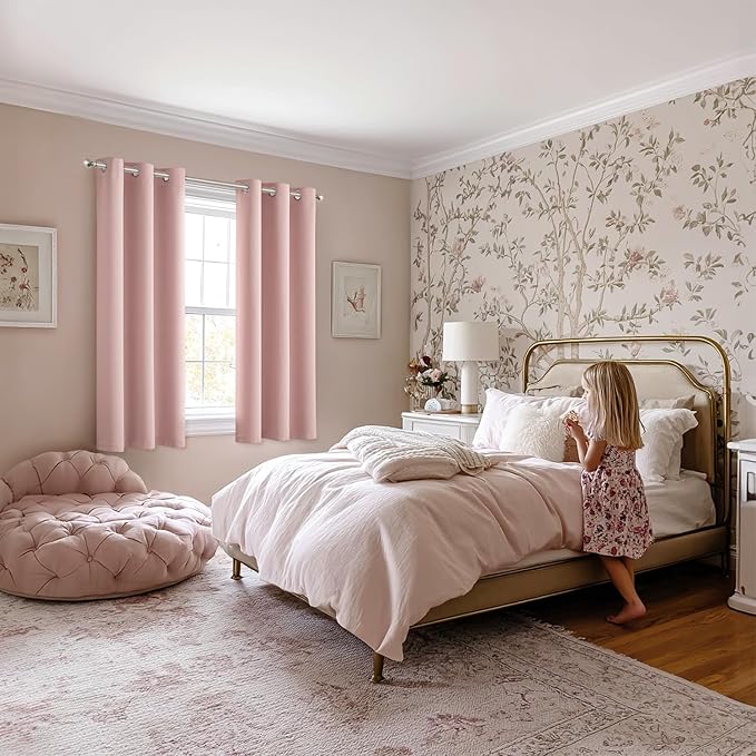 MIULEE Baby Pink Blackout Curtains - Image 6