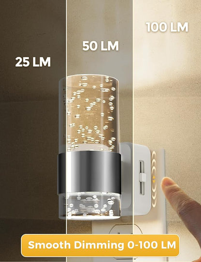 L LOHAS LED Night Light, Dimmable Night Lights Plug into Wall, 2 Pack Acrylic - Image 4