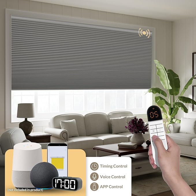 Boolegon No Drill Motorized Cellular Blinds - Image 2